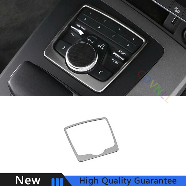 Fit For Audi Q5 2018-2021 Silver Titanium Central Console Multimedia Frame Trim