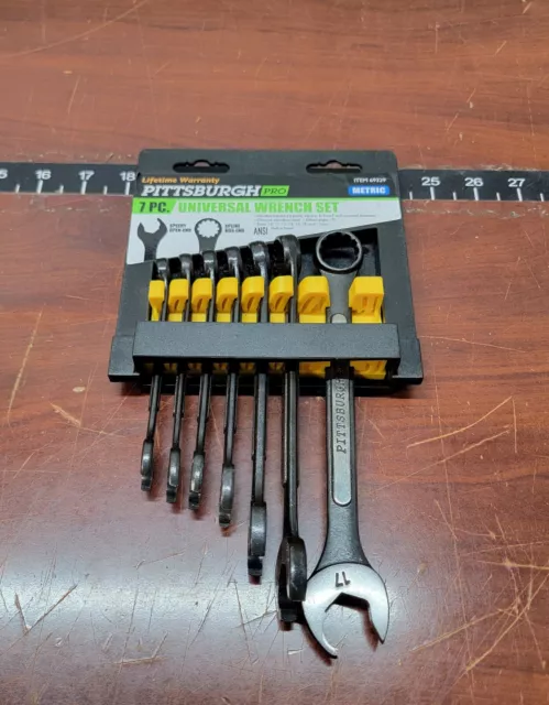 Pittsburgh 7 Piece Metric Universal Combination Wrench Set c-x