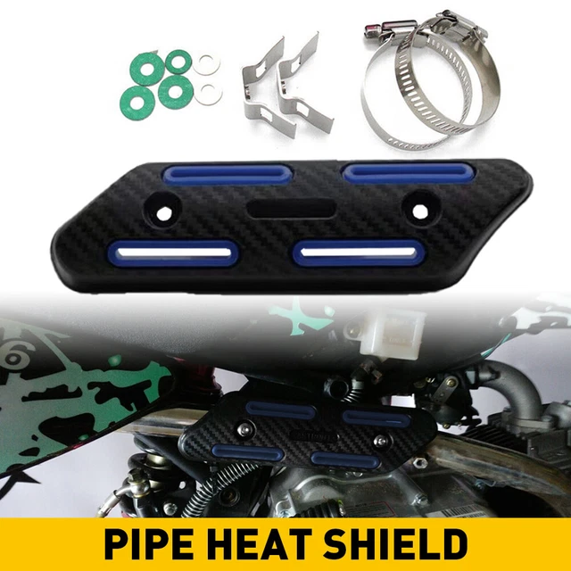 Exhaust Muffler Pipe Heat Shield Cover Heel Guard Universal Blue Motorcycle