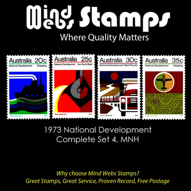 Australian Decimal Stamps 1973 National Development, Complete Set 4, MNH