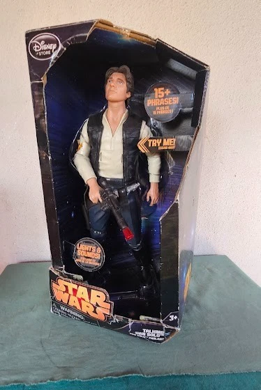 STAR WAR ACTION Figure Han Solo Parlante Disney Store EUR 65,00