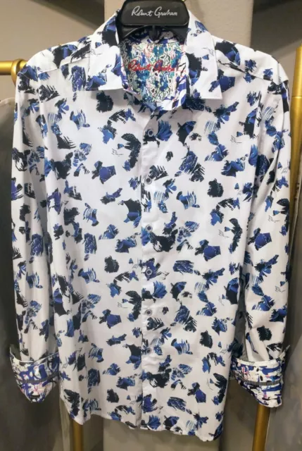 Robert Graham DIEHN $198  NWT NEW  Medium Cotton Button Up Sport Shirt MEDIUM