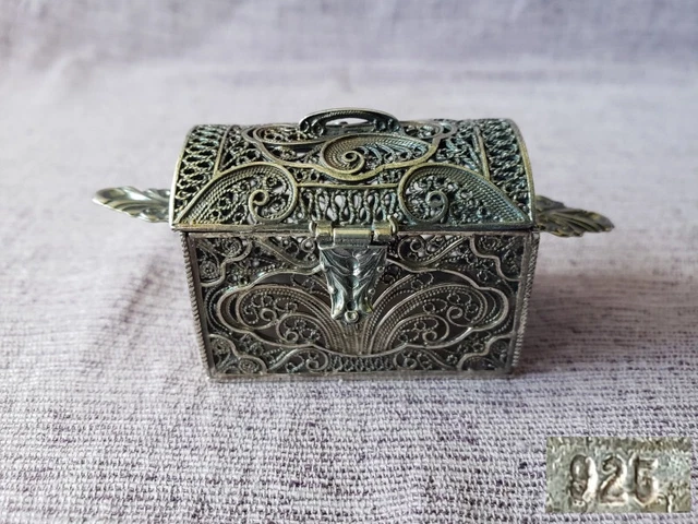 Judaica Besamim Dose Besamimbüchse 925 Silber Filigran Handarbeit #800 835 ANTIK Judaica Besamim Dose Besamimbüchse 925 Silber Filigran Handarbeit #800 835 ANTIK