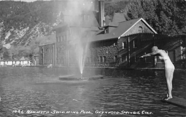 J58/ Glenwood Springs Colorado RPPC Postcard c1940s Mammoth Pool  383