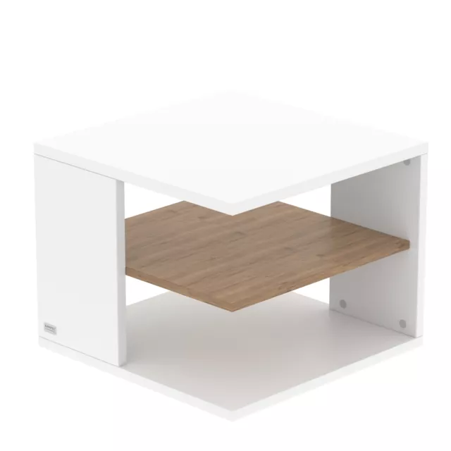 Mesa Auxiliar Neo Blanco Madera Mesita Baja Mesa Sofá Moderno Akzentfarbe Roble