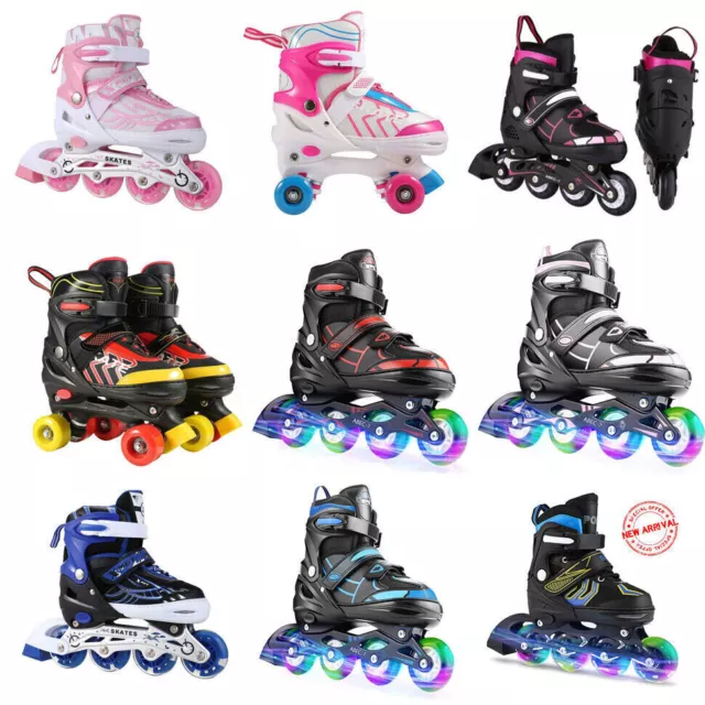 Kinder Inline Skates Jungen/Mädchen Rollschuhe Inliner verstellbar 31-42 Skates