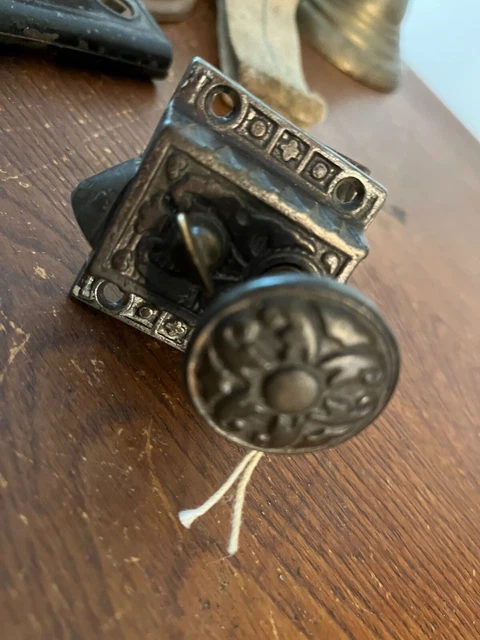Antique vintage cast iron screen door rim lock door knob part