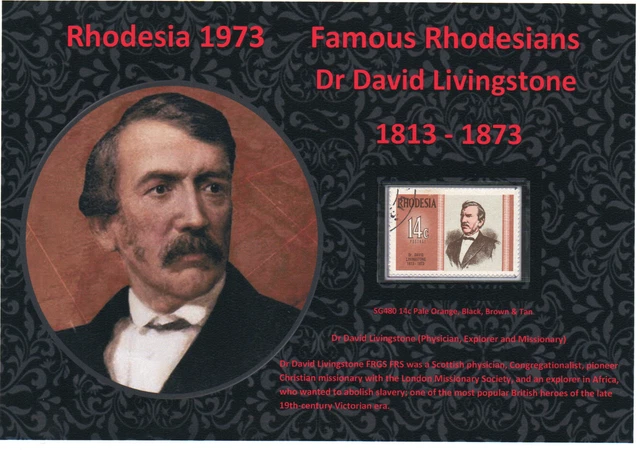 RHODESIA 1973 NICE Display Of Famous Rhodesians Dr David Livingstone ...