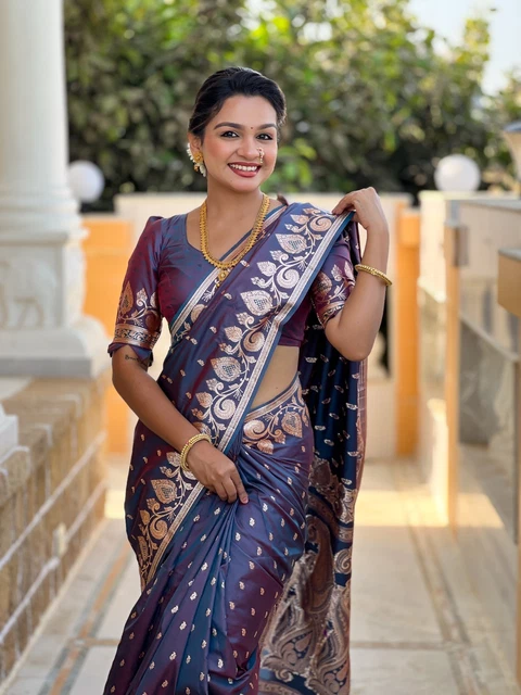 Sari Indien De Mariage Bollywood - Soie Tussar Verte Brodée - Taille Libre 42" - NEUF