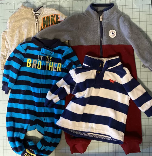 Infant Boy Clothes Lot Nike Hoodie & Converse Jumper are 6M, Both Striped are 3M
