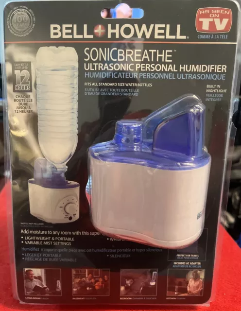 Bell + Howell Sonic Breathe Ultrasonic Personal Humidifier Cool Mist Travel