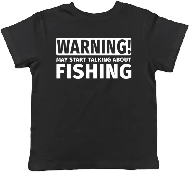 Warning May Start Talking about Fishing Childrens Kids Boys T-Shirt