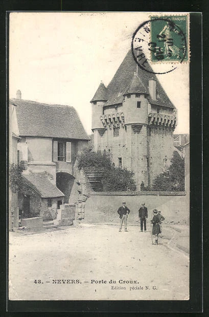 CPA Nevers, Porte du Croux 1907