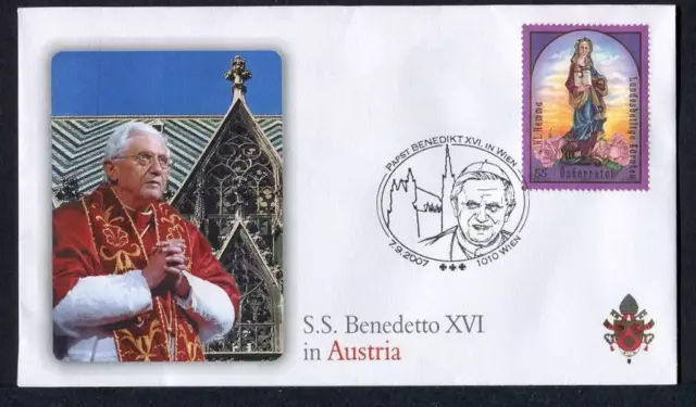 23808) Vatikan 2007 FDC Papst Benedikt XVI IN Österreich Wien