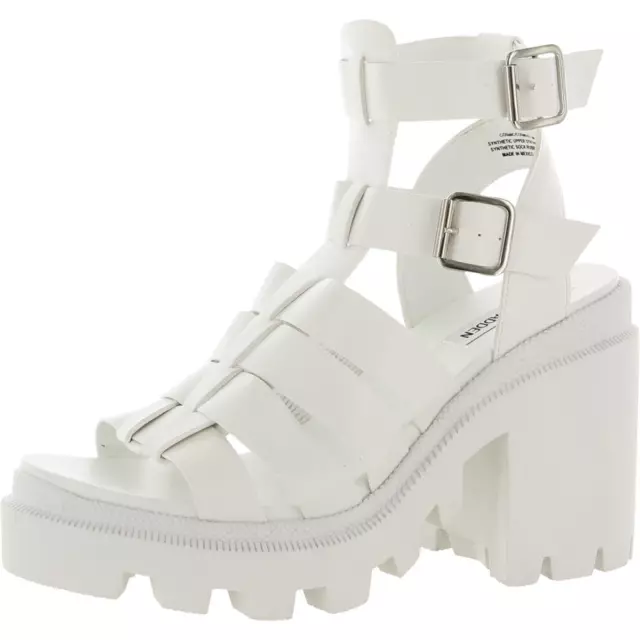 Steve Madden Womens Cosmic White Platform Sandals 8.5 Medium (B,M) BHFO 8618