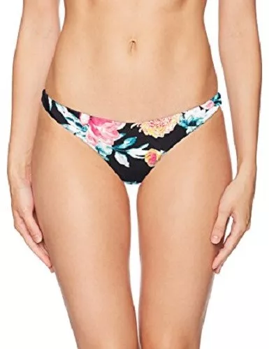 Rip Curl Women's Wild Flower Reversible Bikini Bottom, Black, L