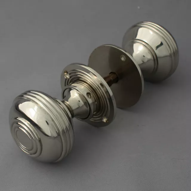 Large Georgian Nickel Bloxwich Door Knobs