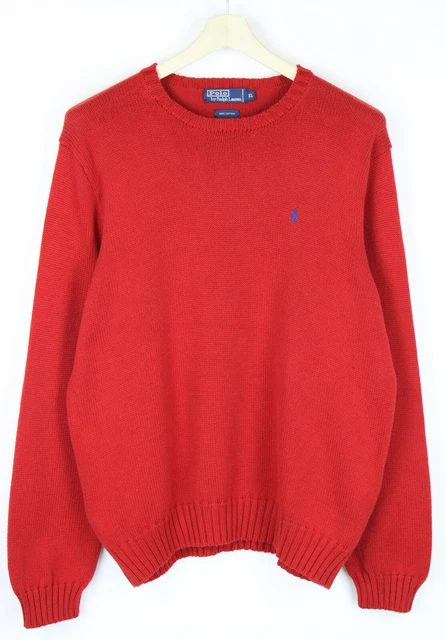 Polo By Ralph Lauren Maglione Uomo XL Pullover Girocollo Maglia Rosso