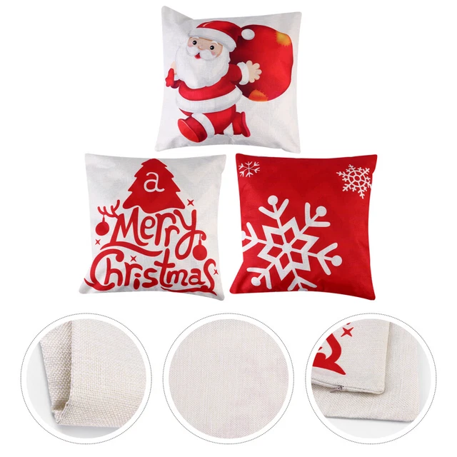 Funda de cojín de Navidad de lino protección de cojín de silla funda de cojín caricatura