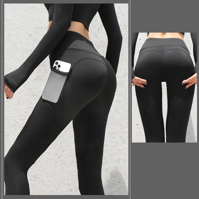 WOMEN GYM LEGGINGS Sexy Fitness Push Up High Waist Pocket Sport