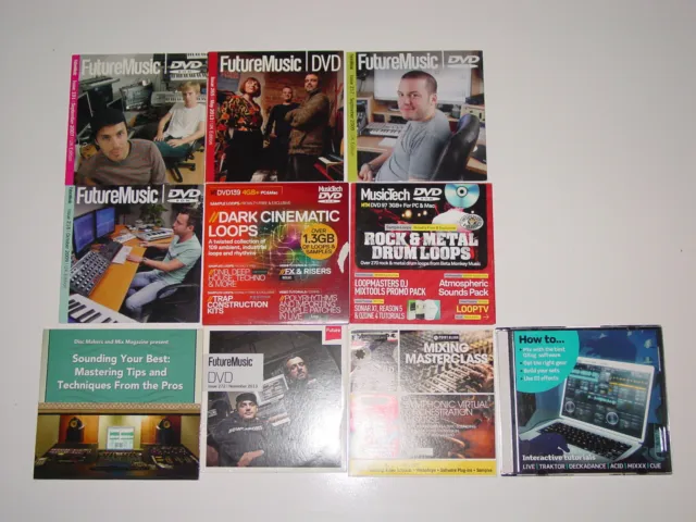 Lot of 10 Sample CDs DVDs: Fruity Loops, Ableton, Pro Tools Wavs , Synth Bass