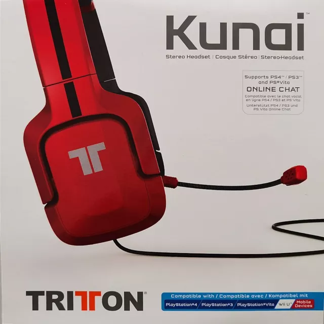 MAD CATZ TRITTON Kunai Stereo Headset Rot Neu ungeöffnete OVP