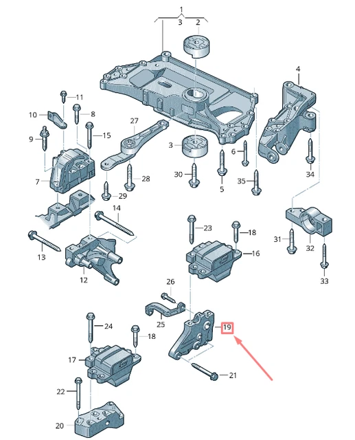 VOLKSWAGEN GOLF 5G MK7 Left Gearbox Mount Bracket 1K0199111E NEW