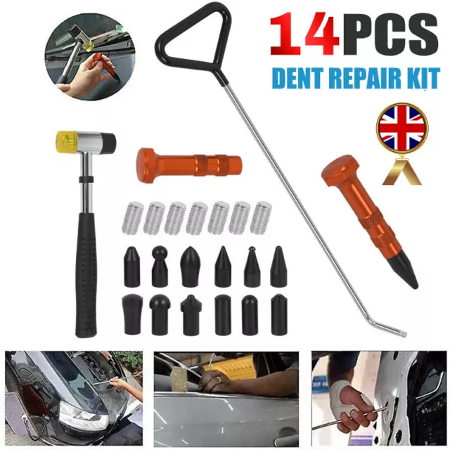 14X PDR Paintless Dent Repair Rod Kit Auto Dent Removal Car Dent Pullout Tools