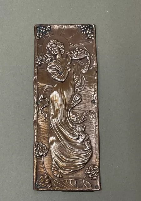 Antique Arts And Crafts/Aesthetic Movement Copper Door/Finger Plate C1886.