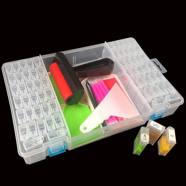 5D Diamant Malen Zubehör Werkzeug Sete 30x20cm Plastik Bestickt Aufbewahrungsbox
