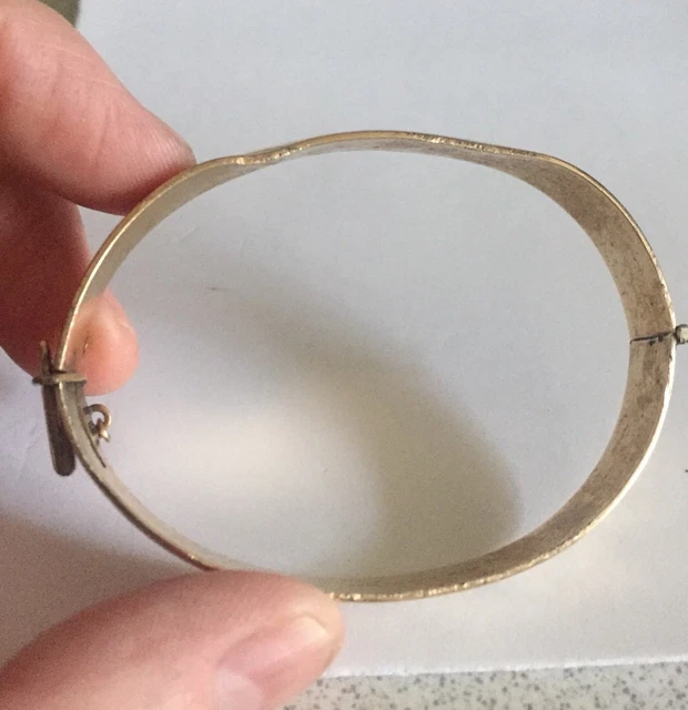 Vintage 9ct Gold Metal Core Bangle - SCRAP Maker HG&S 22 Grams 2