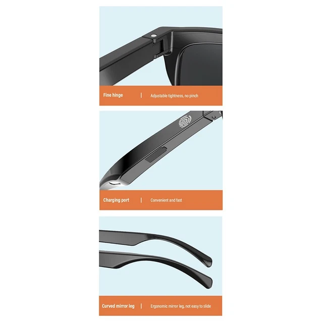 Lunettes de soleil confortables F06 lunettes intelligentes double haut-parleur p