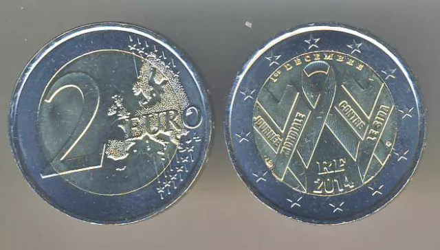 2 Euro Gedenkmünze 2014 Frankreich Welt Aids Tag