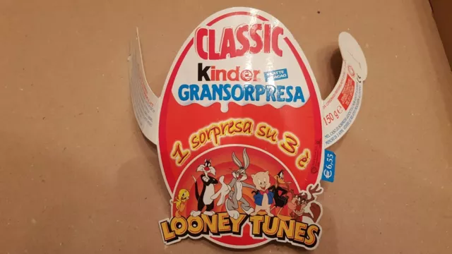 Kinder Ferrero Surprise Collare Uovo Maxi Figure Looney Tunes Vintage Top Rar