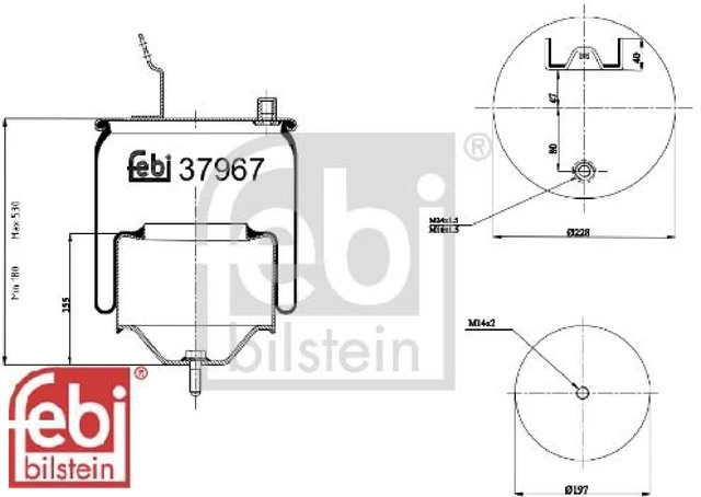 febi bilstein 37967 Federbalg für Luftfederung