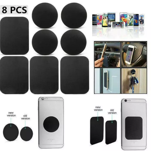 8x Metal Plates Adhesive Sticker Replace For Magnetic Car Mount Phone Holder 3