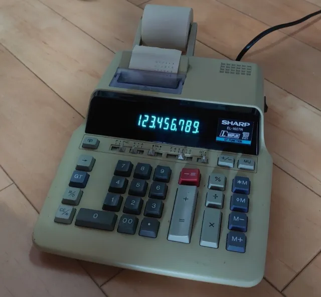 Sharp EL1607R Electronic Printing Calculator Vintage Tested Adding Machine