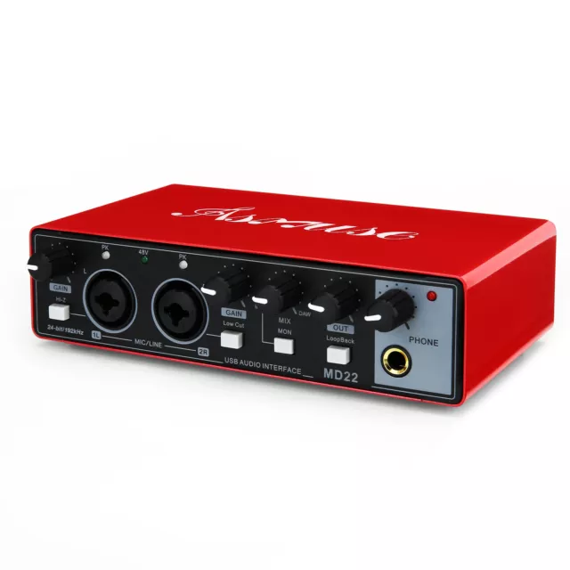 Professional USB Audio Interface Sound Card for Studio Singing Livestreaming