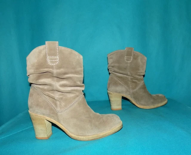 bottines boots GERARD DAREL en cuir velours beige pointure 41 EUR