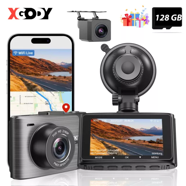 XGODY Dashcam 3" Auto Kamera 1080P HD Video Recorder DVR Nachtsicht G-Sensor