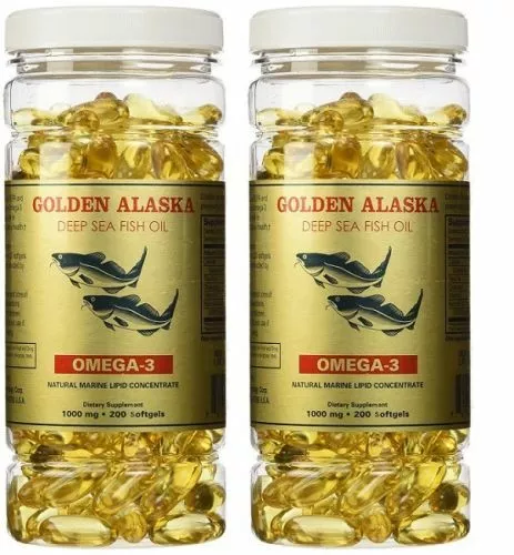 2X Organic Alaska Deep Sea Fish Oil, Omega 3 DHA/EPA 1000 mg 400 Softgels USA
