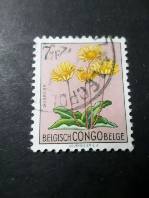 CONGO BELGE timbre 318, FLEURS, oblitéré CACHET ROND, VF used STAMP FLOWERS