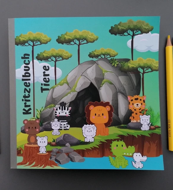 Malbuch für Kinder, gebundene Ausgabe mit weichen Softcover und 35 süßen Tieren