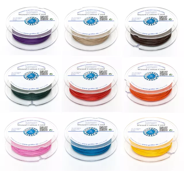 Griffin® Braided & Waxed Cotton Cord for Stringing Beads & Pearls * Many Colors