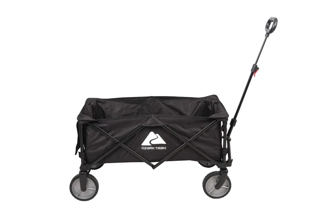 Folding Multipurpose Camp Wagon Cart, Black.