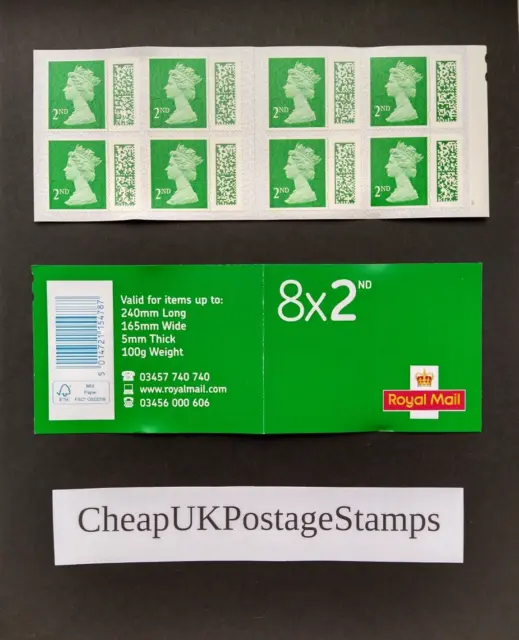 100 Genuine 2nd Class Stamps Royal Mail Books FV £75.00 Barcode Mint Swap Out
