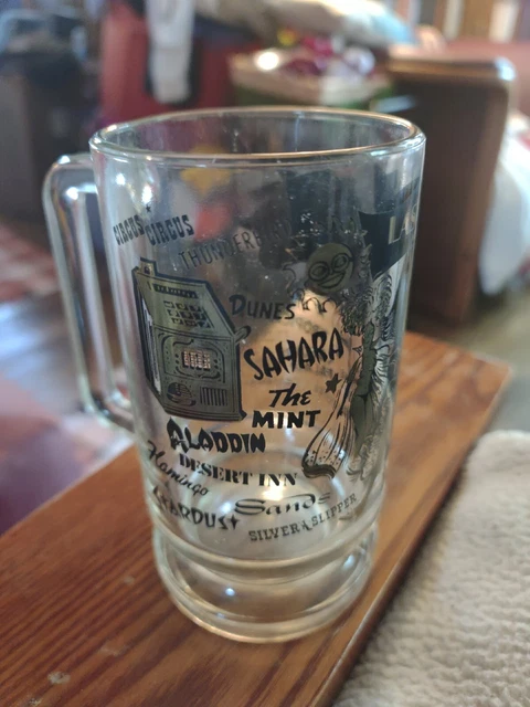 Vintage Las Vegas Casino Glass Beer Mug . 1950's. Place Your Bets/Bid Now!