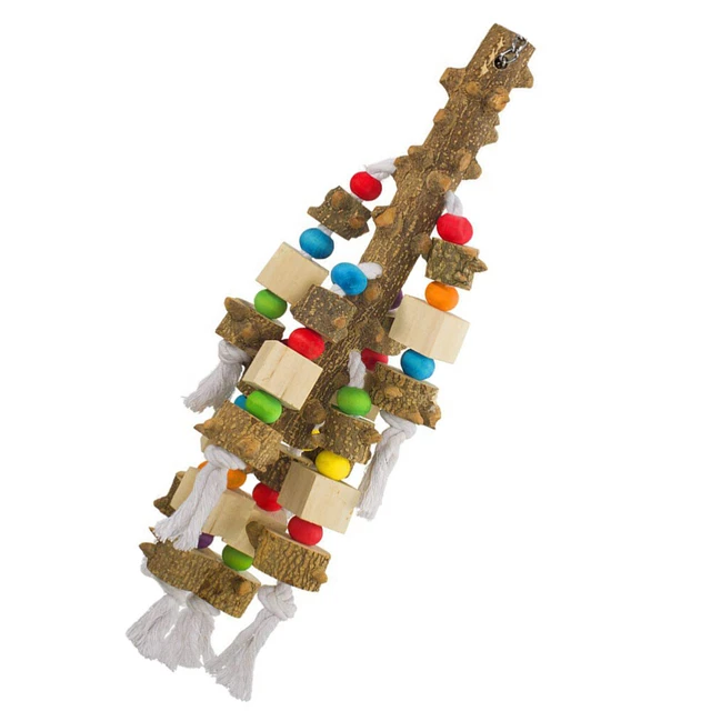 1Pc parrot stand rack Vogel Biss Spielzeug Papagei Hängen Spielzeug Käfig Kauen