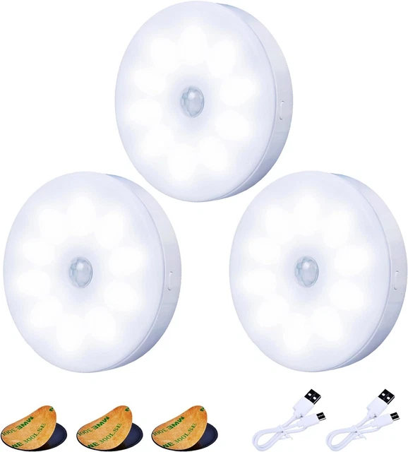 INNOLIFE MOTION SENSOR Light Indoor, 3 Pack Wireless LED Rechargeable ...
