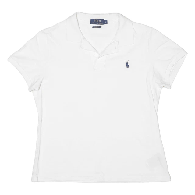 POLO RALPH LAUREN The Skinny polo polo bianca manica corta donna L